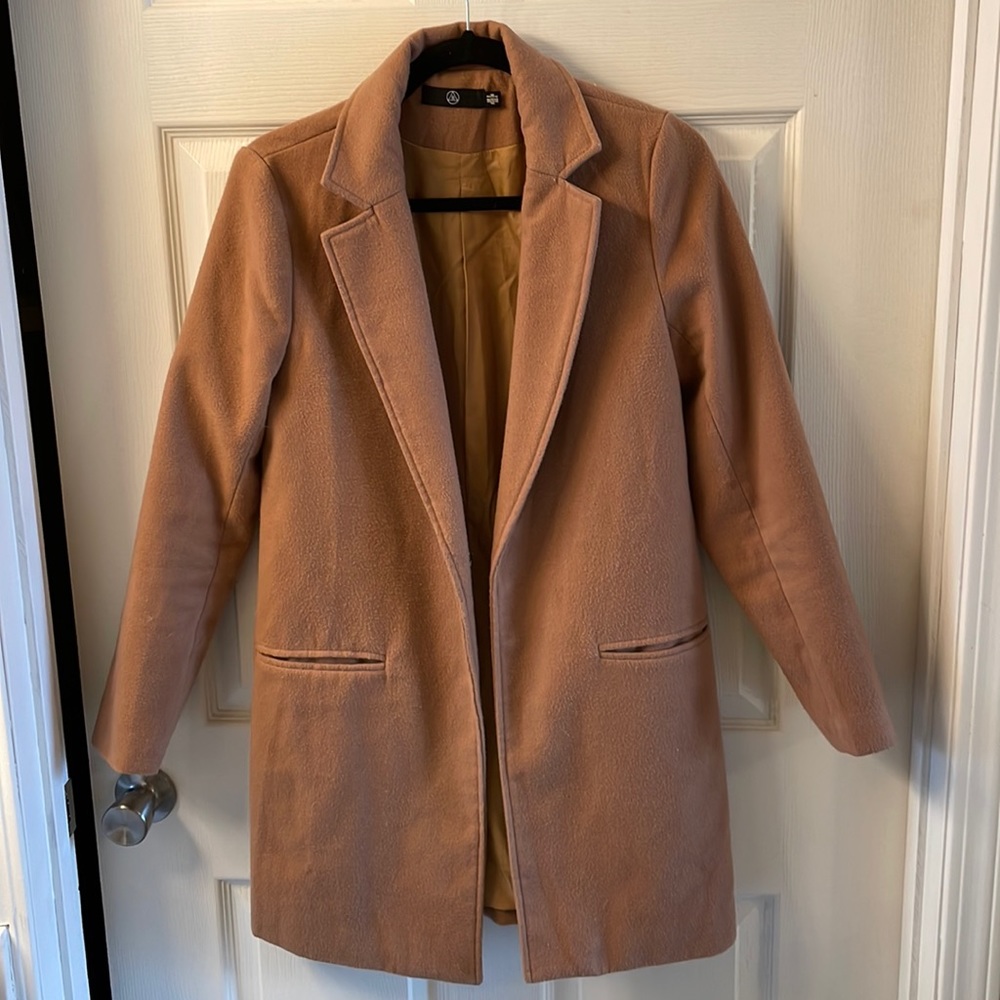 Camel over coat trench coat